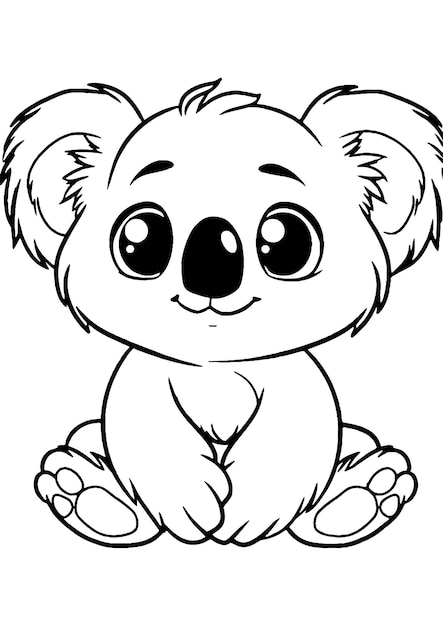 Vector koala coloring page koala line art koala coloring page