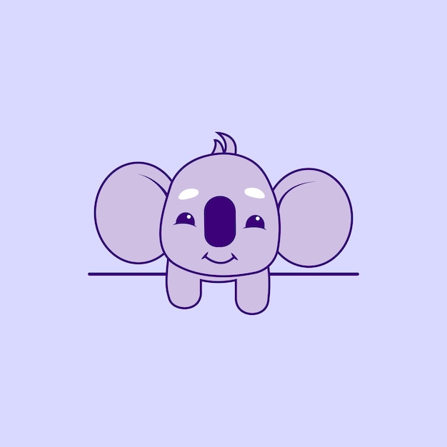 Koala cute animals flat and cartoon style illustration