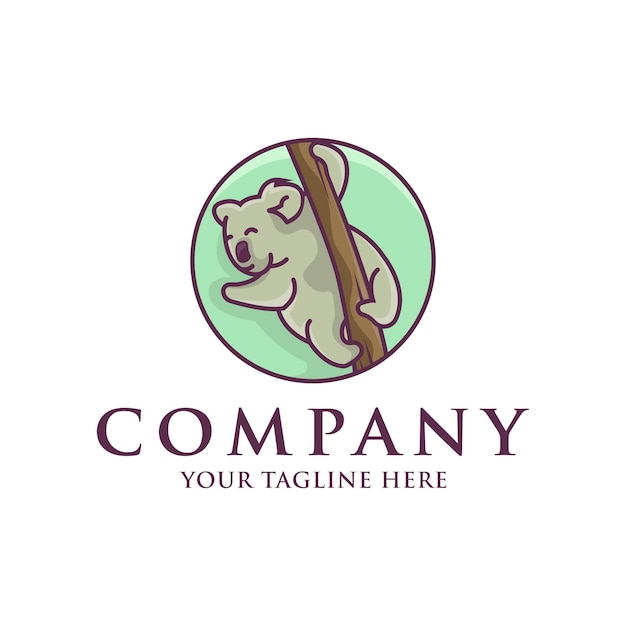 Koala cute logo design vector