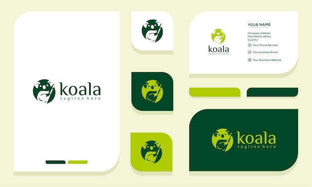 koala logo design and business card