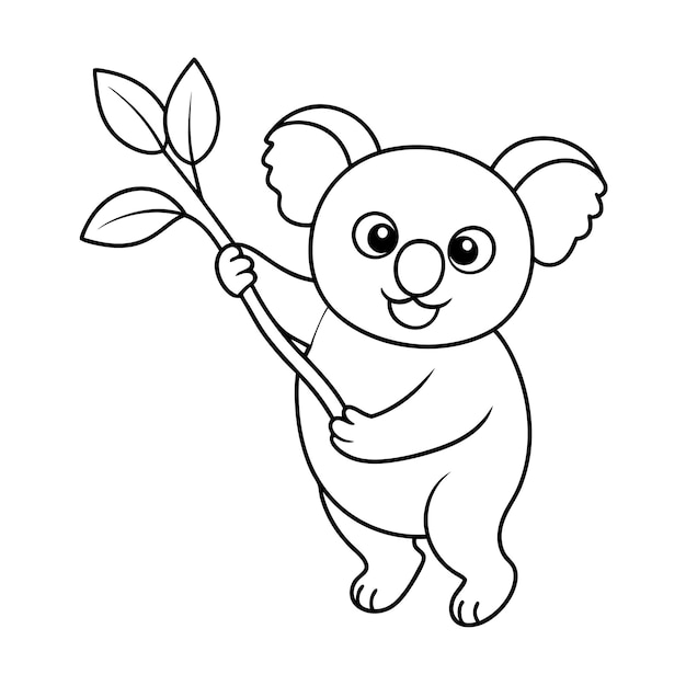 Koala outline vector illustration