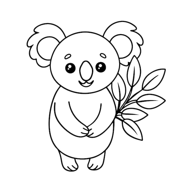 Vector koala outline vector illustration