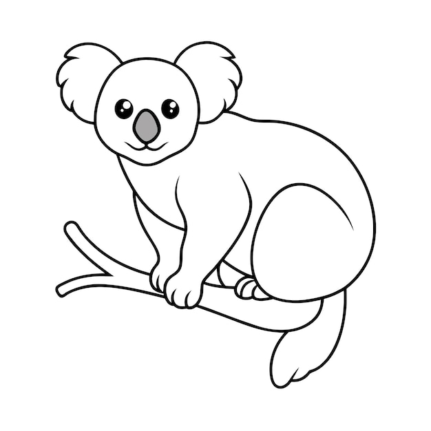 Koala outline vector illustration