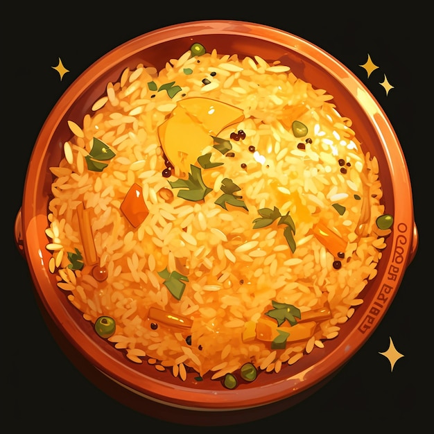 Vector kochi thalassery biryani and fragrant rice dish