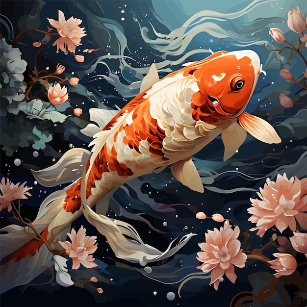 Koi fish illustration design