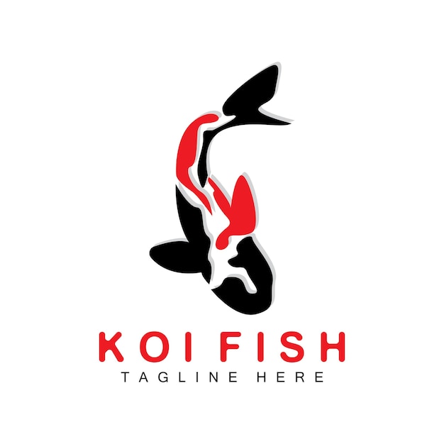 Koi Fish Logo Design Chinese Lucky And Triumph Ornamental Fish Vector Company Brand Gold Fish Icon