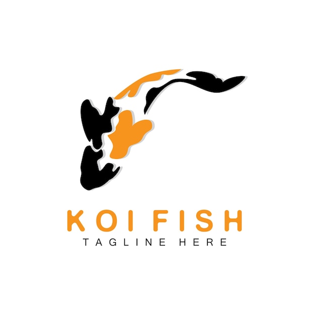 Koi Fish Logo Design Chinese Lucky And Triumph Ornamental Fish Vector Company Brand Gold Fish Icon