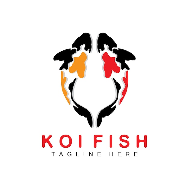 Koi Fish Logo Design Chinese Lucky And Triumph Ornamental Fish Vector Company Brand Gold Fish Icon