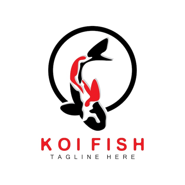 Koi Fish Logo Design Chinese Lucky And Triumph Ornamental Fish Vector Company Brand Gold Fish Icon