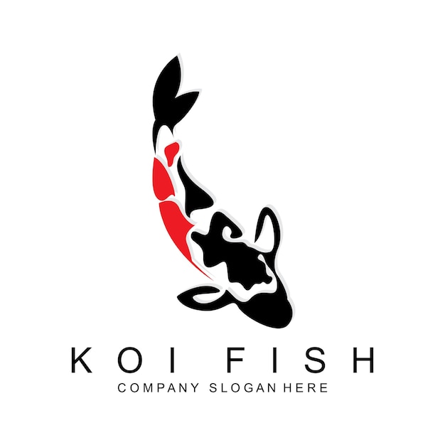 Koi Fish Logo Design Ornamental Fish Vector Aquarium Ornament Illustration Brand product