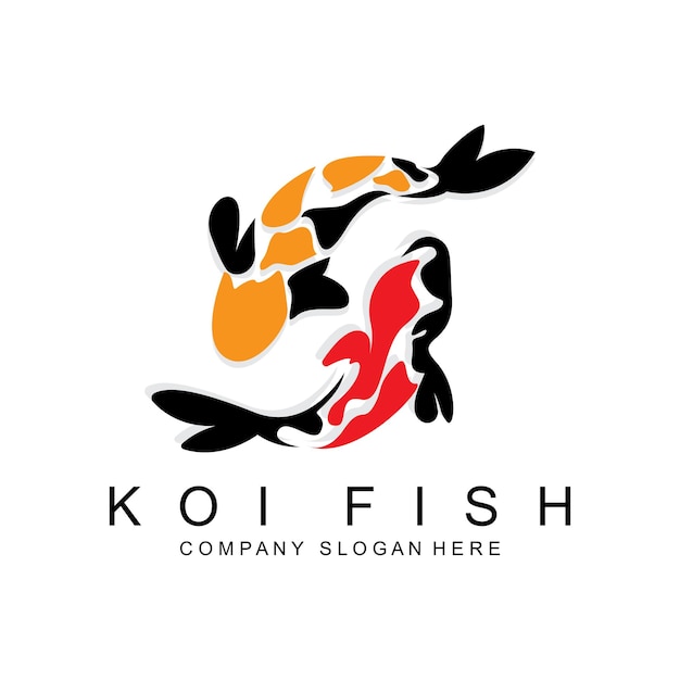 Koi Fish Logo Design Ornamental Fish Vector Aquarium Ornament Illustration Brand product