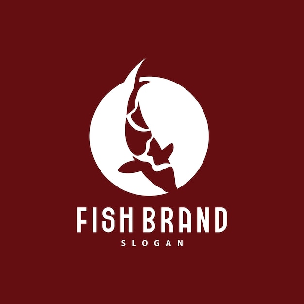 Koi Fish Logo Design Ornamental Fish Vector Aquarium Ornament Illustration Brand product