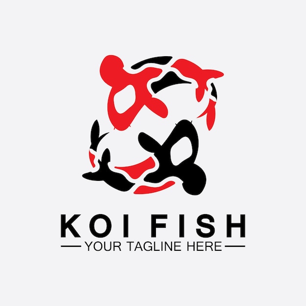 Koi Fish Logo Design Vector Template