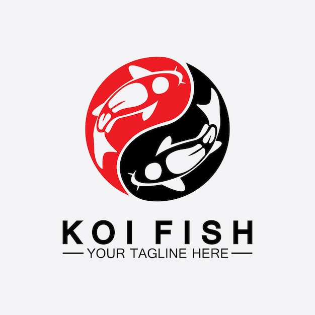 Koi Fish Logo Design Vector Template