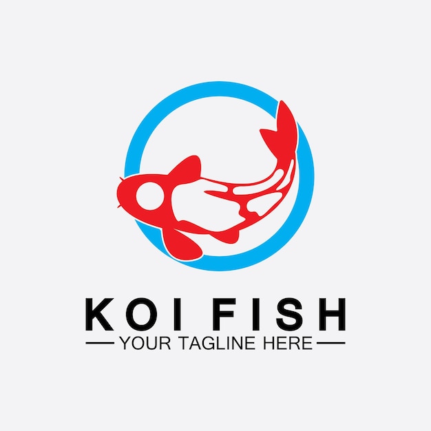 Koi Fish Logo Design Vector Template