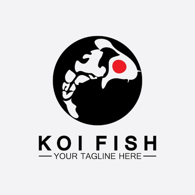 Koi Fish Logo Design Vector Template