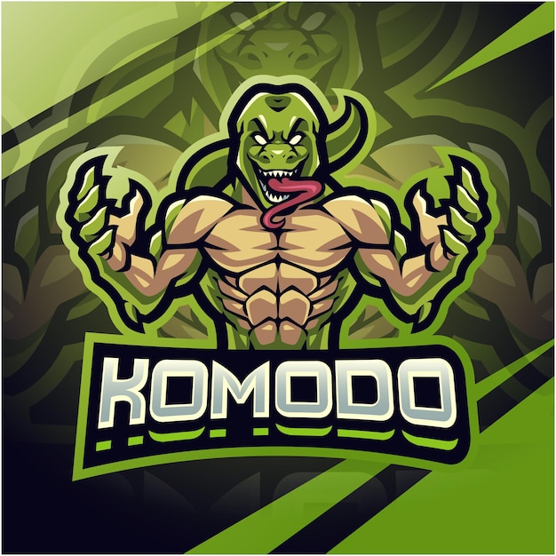 Komodo fighter esport mascot logo design