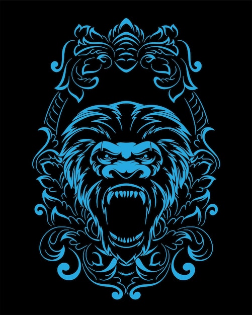 Kong artwork illustration and t shirt design Premium Vector