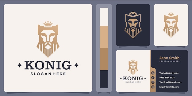 Konig shah luxury head logo with business card template