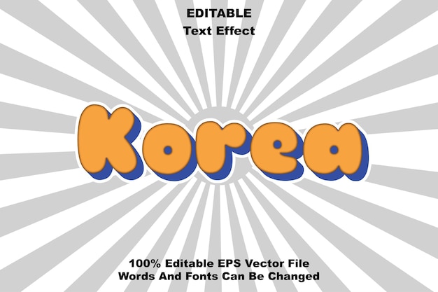 Korea editable text effect design vector