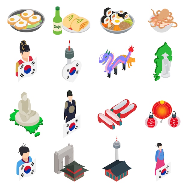 Korea icon set