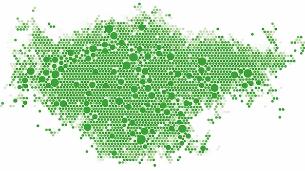 Korea Map Mosaic of Circle Dots in Different Sizes