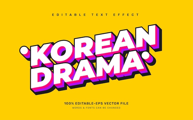 Korean drama editable text effect template