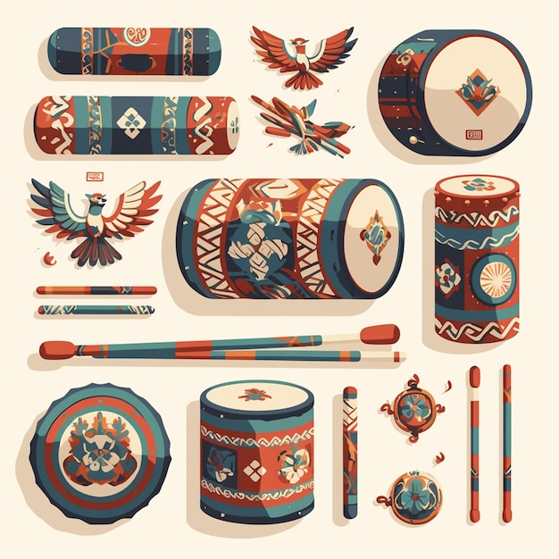 Korean Samulnori patterns with percussion instruments