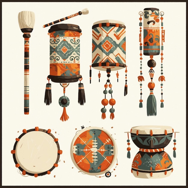 Korean Samulnori patterns with percussion instruments