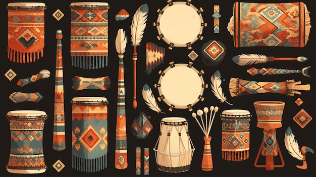 Korean Samulnori patterns with percussion instruments