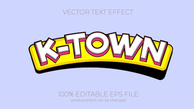 Korean town text effect style EPS editable text effect