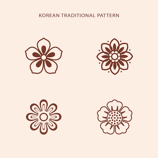 Korean traditional line pattern Asian style Korea china symbol