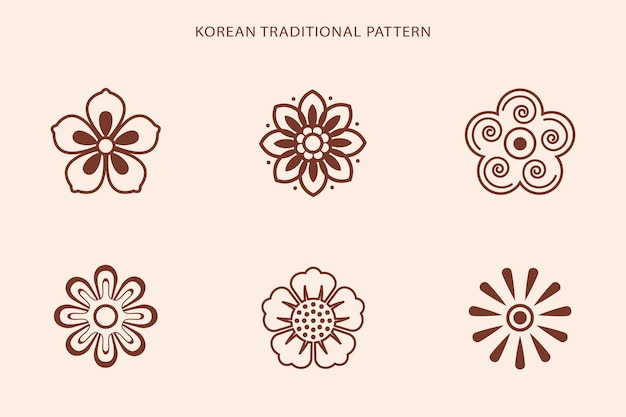 Korean traditional line pattern Asian style Korea china symbol