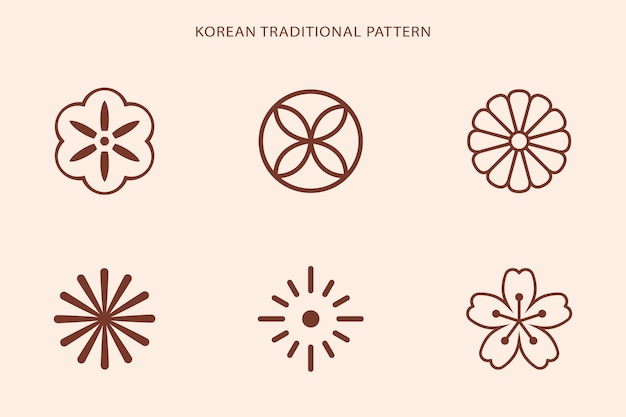 Korean traditional line pattern Asian style Korea china symbol