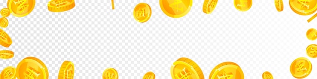 Korean won coins falling Comely scattered WON coins Korea money Wondrous jackpot wealth or success concept Vector illustration