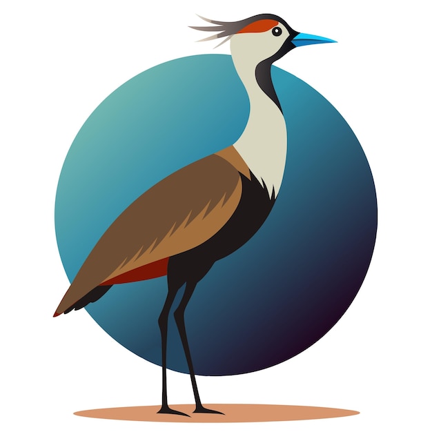 Kori Bustard Bird Illustration Majestic Printable Wildlife Graphic Design