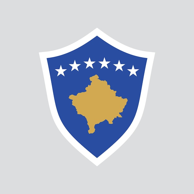 Kosovo Flag in Shied Shape Frame