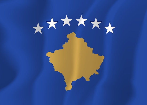 Kosovo Waved Flag Illustration Vector Background