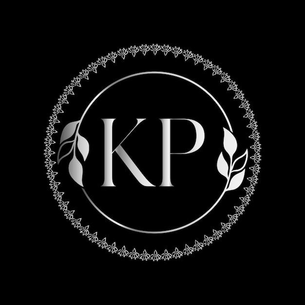 KP Monogram logotype for celebration , jewelry wedding, greeting card, invitation Vector Template