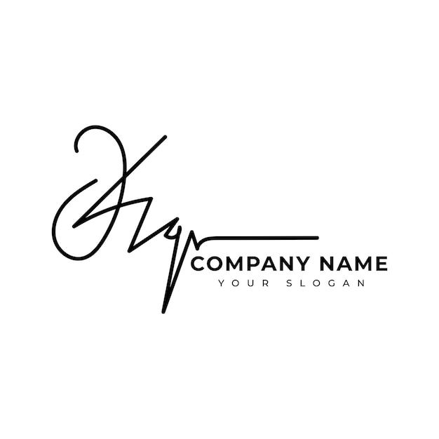 Kq Initial signature logo vector design