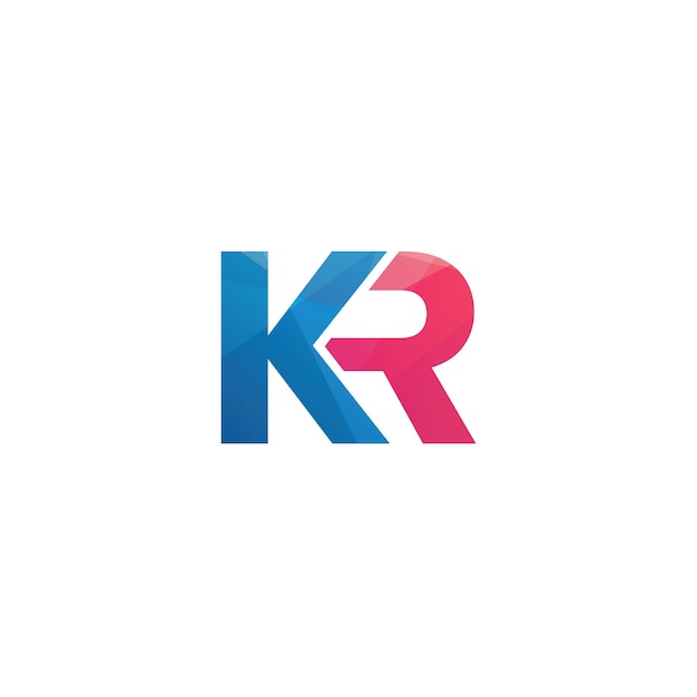 KR initials letter monogram logo icon