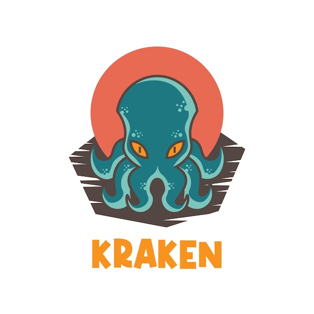 Kraken Monster Cartoon Illustration Logo