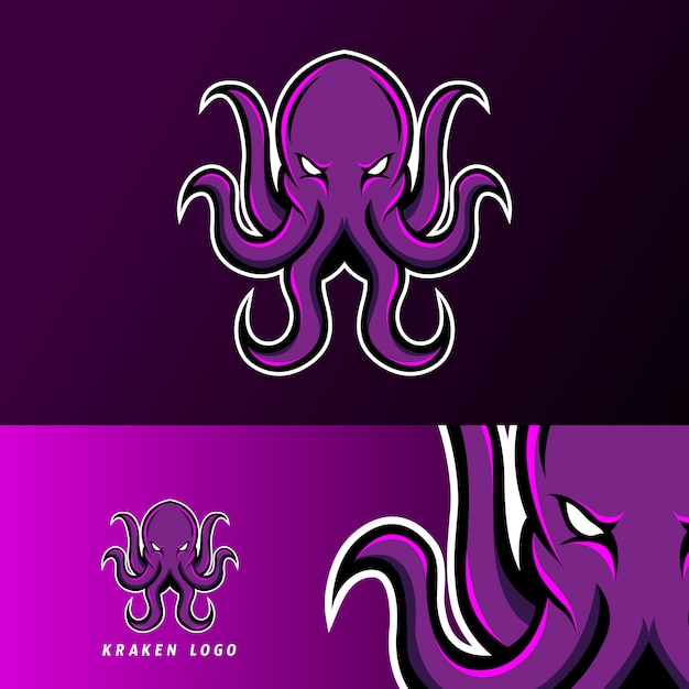 Kraken octopus squid mascot sport gaming esport logo template for squad team club