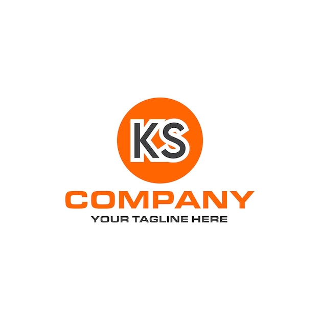 KS letter rounded shape logo design