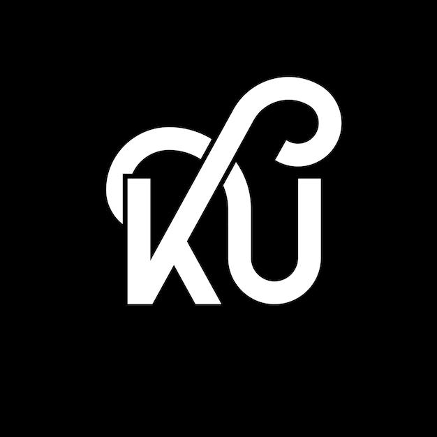 KU letter logo design on black background KU creative initials letter logo concept KU letter design KU white letter design on black background