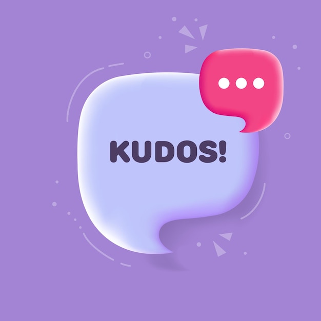 Kudos Speech bubble with Kudos text 3d illustration Pop art style Vector line icon for Business and Advertising