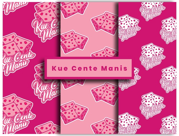 Kue Cente Manis Traditional Snack Indonesian Vector Design Pattern