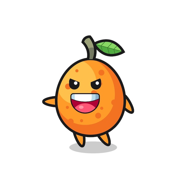 Kumquat cartoon with very excited pose , cute style design for t shirt, sticker, logo element