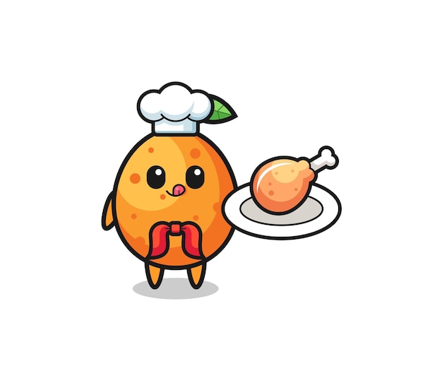 Kumquat fried chicken chef cartoon character