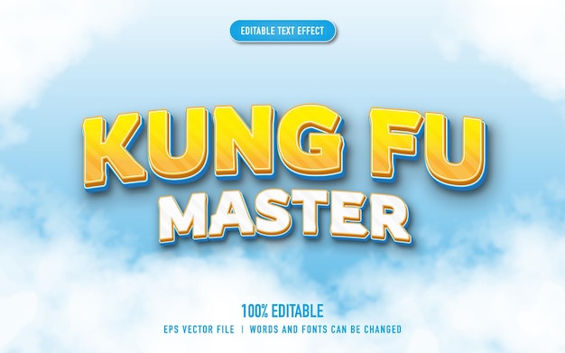 Kung fu master text effect in 3d